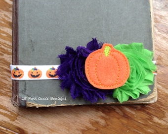 PUMPKIN HEADBAND, Fall Headbands, Baby Headbands, Halloween, Baby Halloween Headbands, Headbands for Babies, Pumpkin Headbands, Fall/Autumn