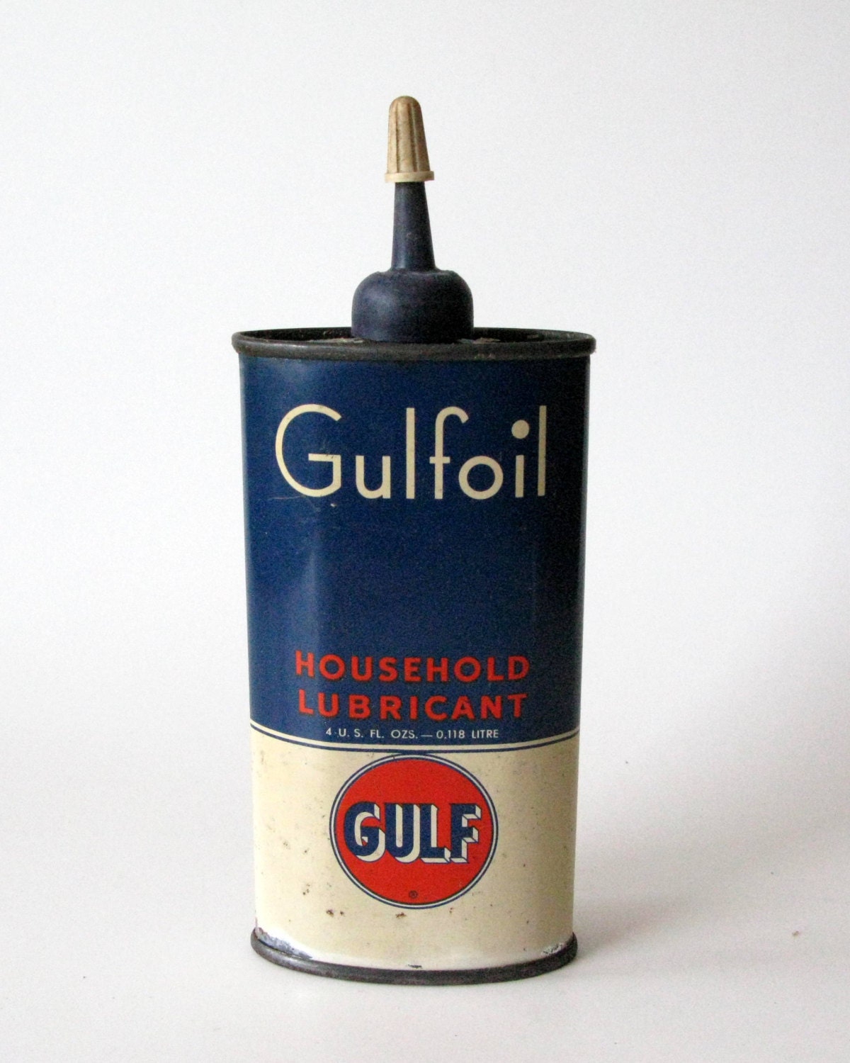 Vintage Oil Can Gulfoil Household Lubricant Oil Can