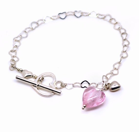 Sterling Silver Love Links Charm Bracelet by SharonDealJewellery