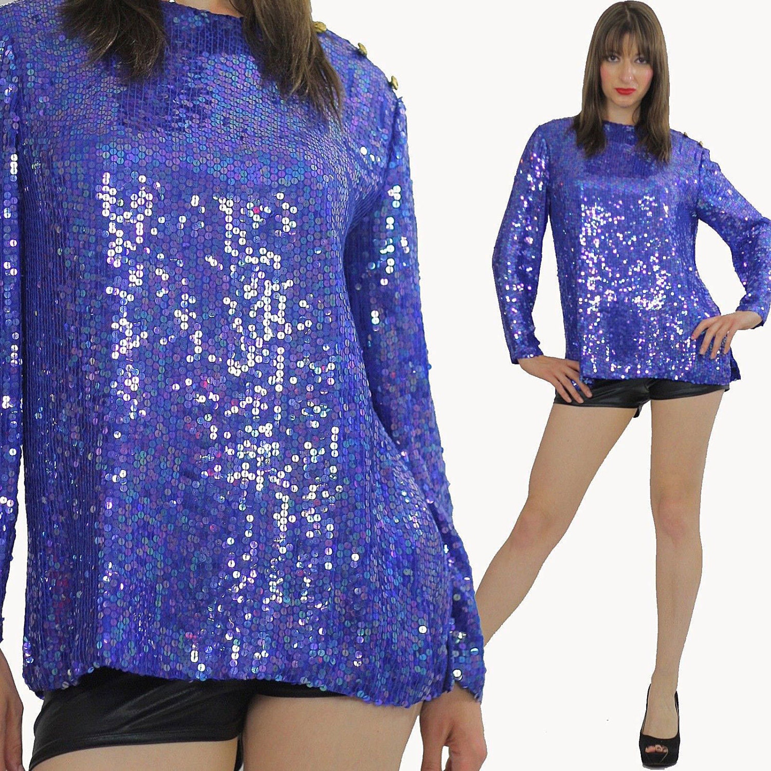 Vintage sequin beaded top sequin top beaded top Sequin tunic