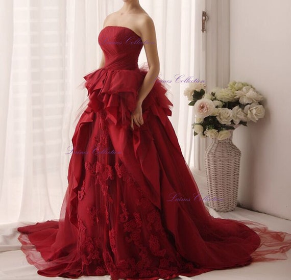 red ball gown mermaid