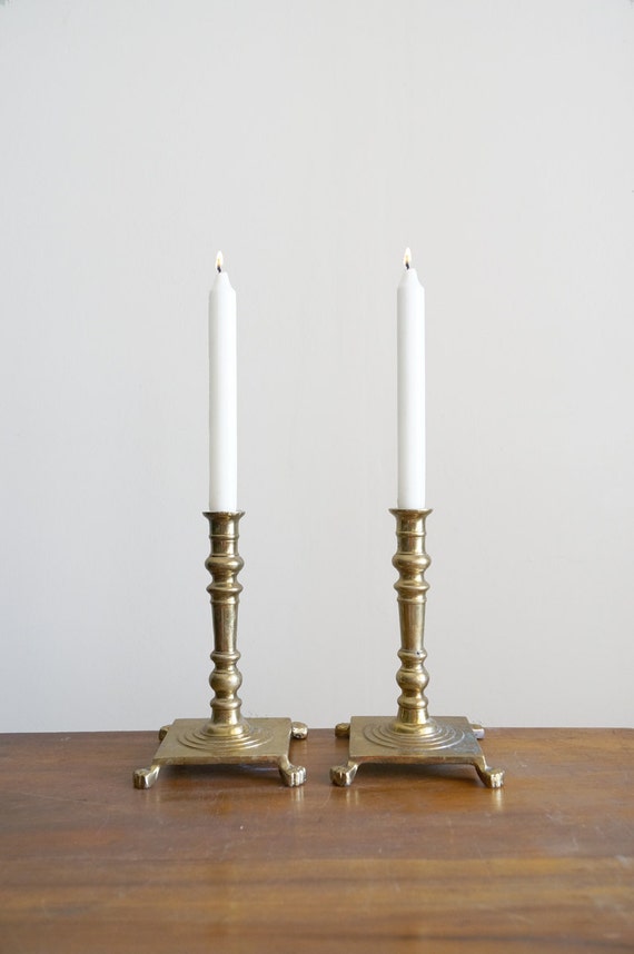 Vintage Neiman Marcus Candlesticks Brass Candle Holders