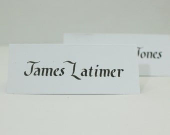 Wedding name place cards - foundational hand