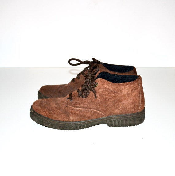 Vintage Brown Shoes Leather Keds Shoes Ankle Boots Brown Suede Shoes ...
