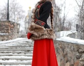 Russian style woolen long skirt "Russian seasons" warm skirt Russian national traditional costume