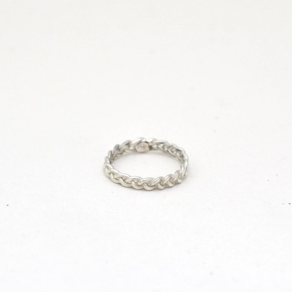 Items similar to Silver braided Stacking Ring Sterling Silver Band ...