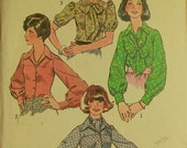 Blouse Set  & Scarf - 1970's - Butterick Pattern 6228   Uncut   Size 14   Bust 36"