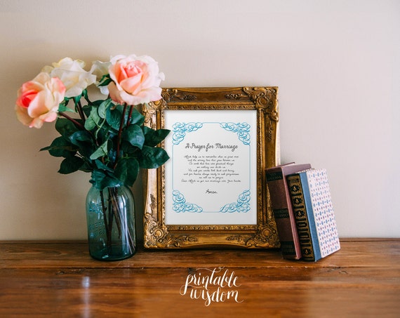 Items similar to Marriage Printable, Prayer for marriage Print