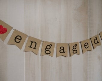 Engaged Banner . Engagement Banner . Engagement Photos . Engagement Photo Prop . Customized . Custom Color Choices