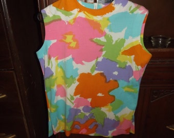 Vintage Catalina Ban Lon Women's Watercolor Shirt