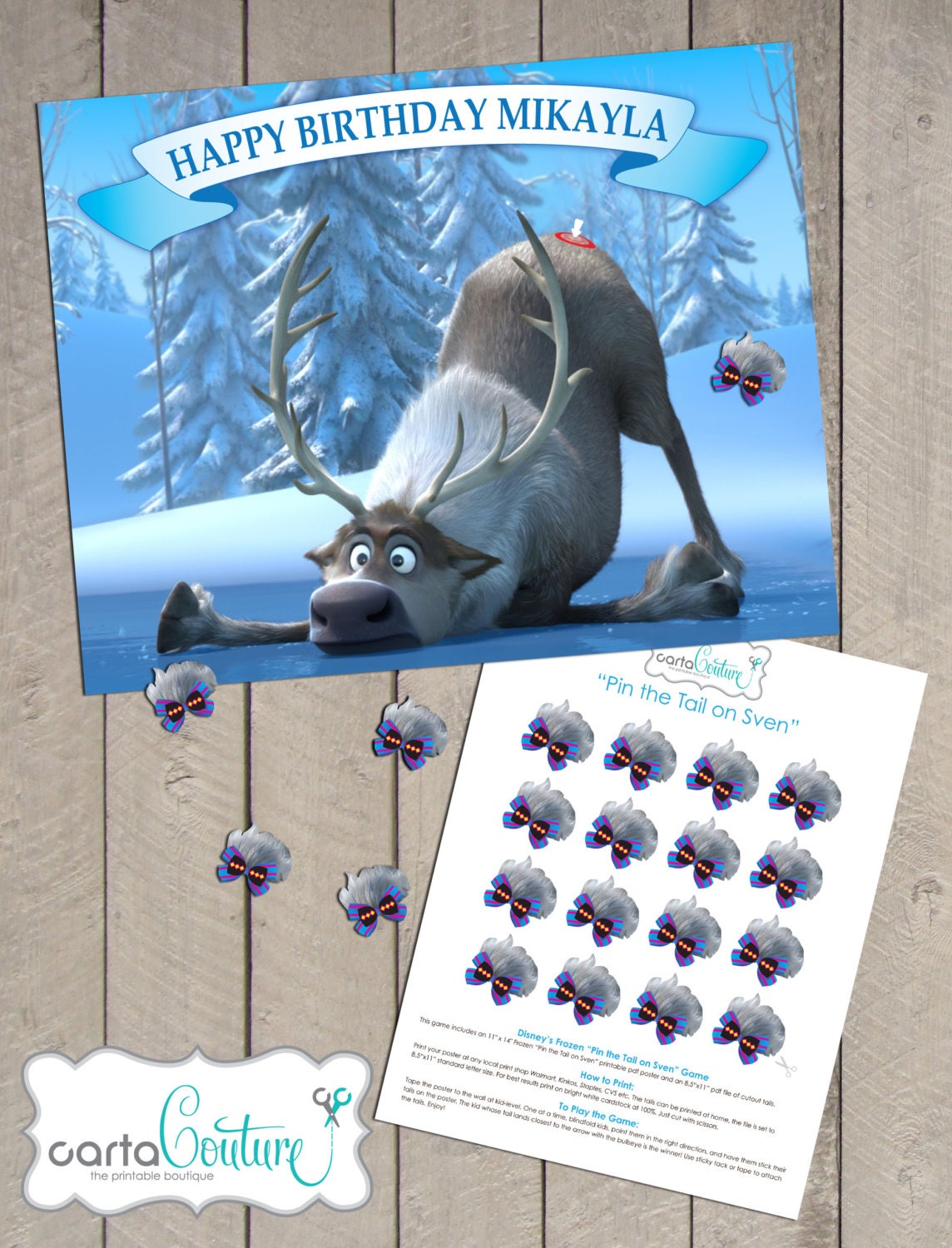 DIY Personalized Printable Disney's Frozen Pin The Tail On