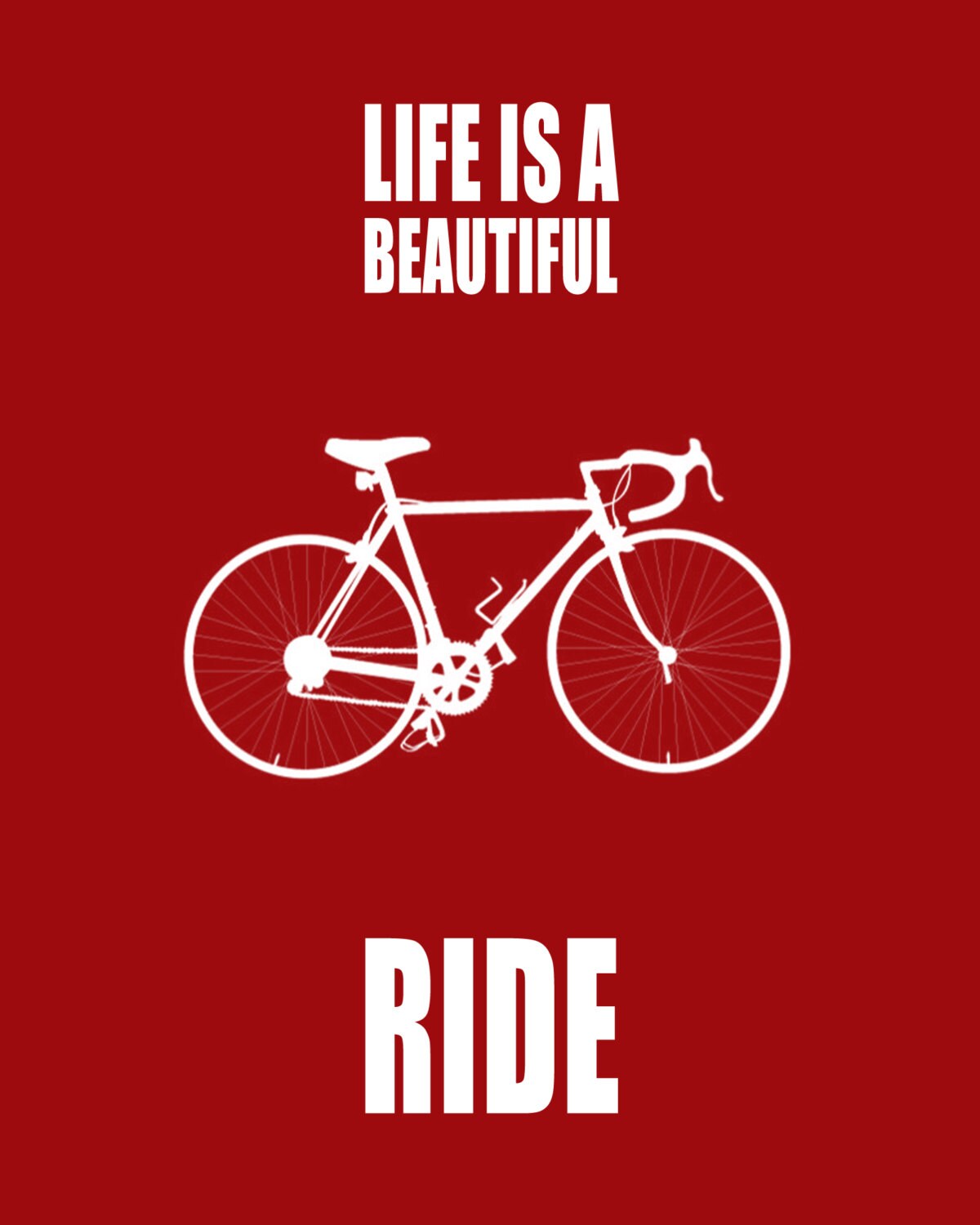 Life is a Beautiful Ride bicycle Print by BlueGreenBlueDesign