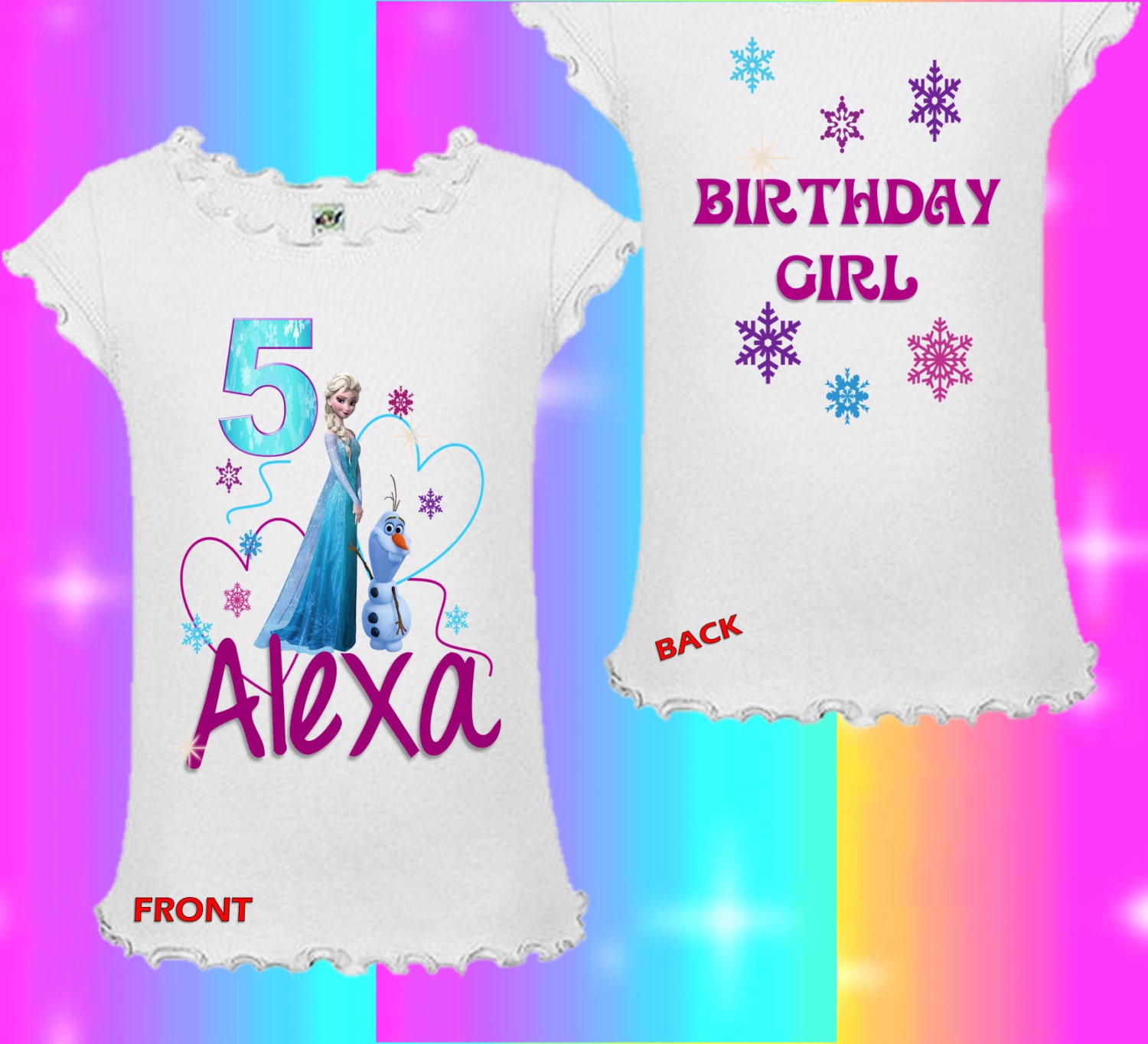 personalized elsa birthday shirt