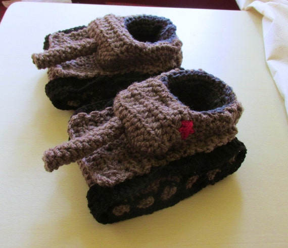 Tank slippers crochet tank Slippers panzer slippers Panzer