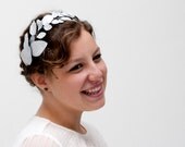 Edinburgh - Corona de hojas plateadas, diadema de hojas en plata, corona en plata para novia, corona estilo griego, diadema estilo griego