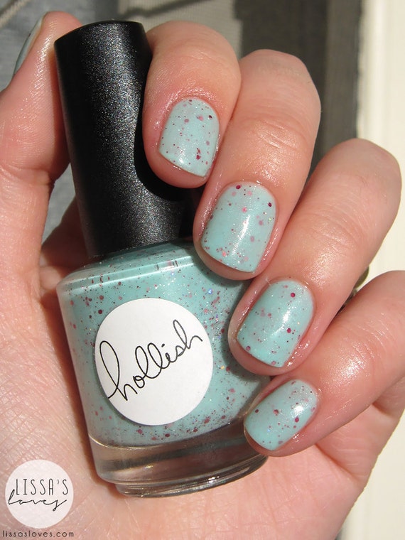 Aquaberry pastel glitter nail polish by HollishNails on Etsy