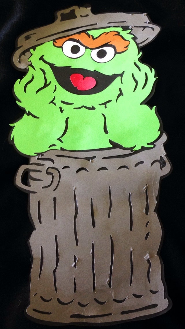 FREE SHIPPING Oscar the Grouch cutout oscar the by FalcoClan