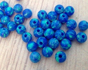 3MM Opal beads / loose opal beads / tiny seed beads / dark blue opal / Spacer beads / gemstone beads / October birthstone / 100 pcs Bulk