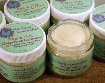 Peace Pits All-Natural Aluminum-Free Deodorant Paste - Organic Vegan Deodorant - 2 oz. Glass Jar - Eco Friendly Packaging