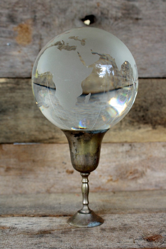 Vintage Glass Globe With Stand