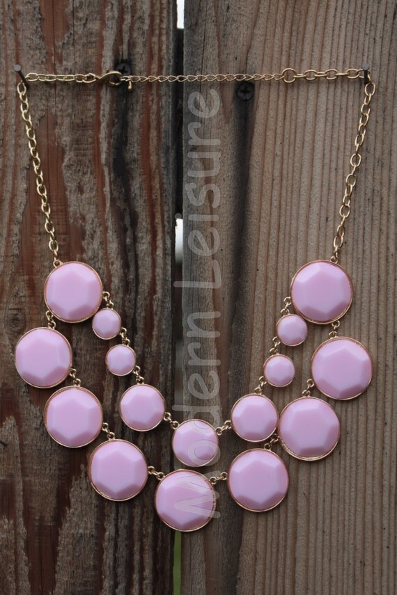 Statement Necklace Light Pink necklace for women by ModernLeisure