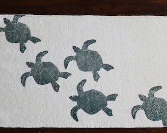 bath rug, bath mat SEA TURTLE cotton chenille rug
