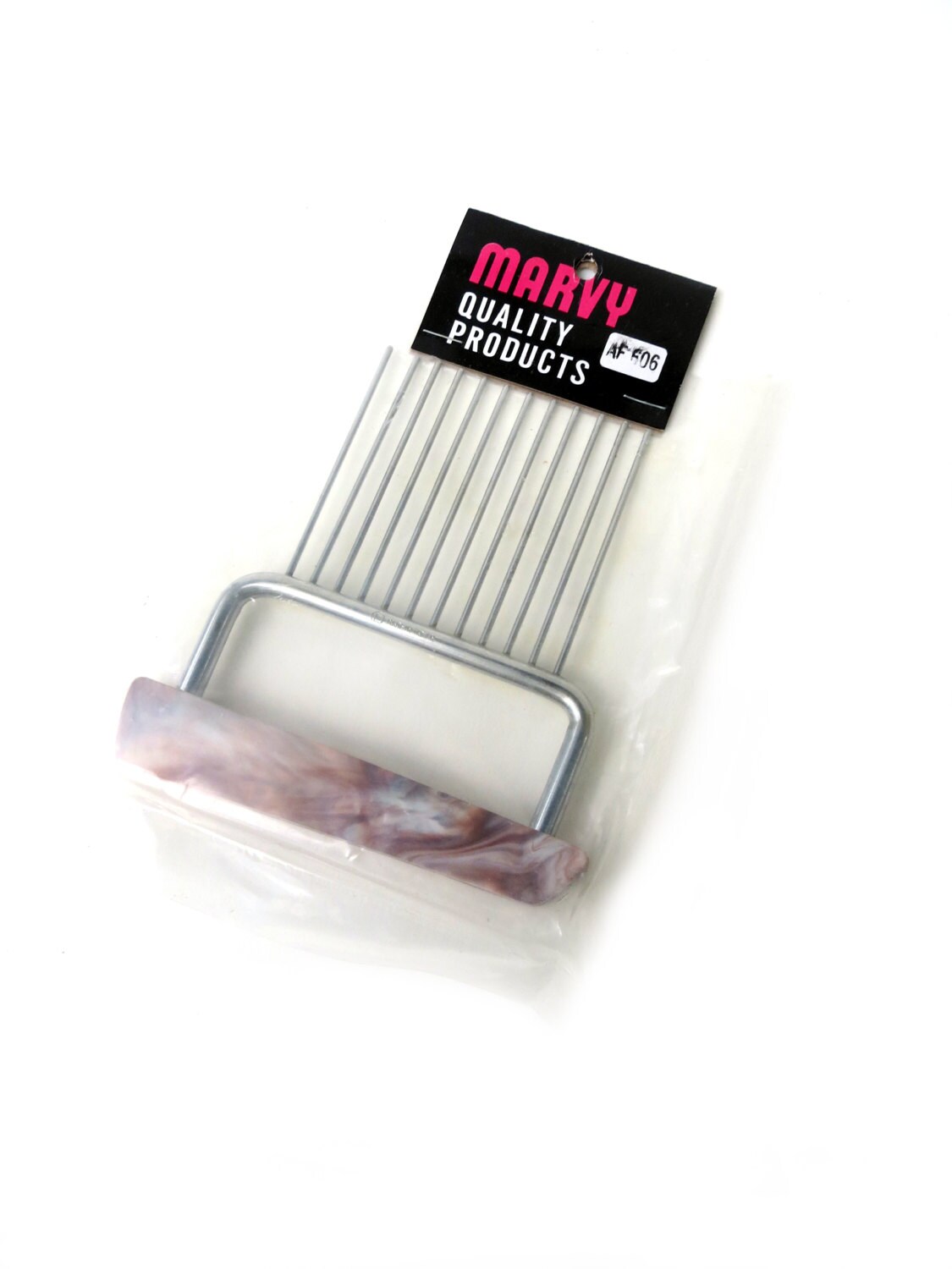 c1960s NOS Afro Pick Rake Cake Cutter Style with Marbleized