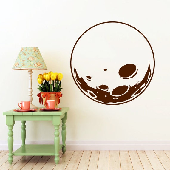 Moon Wall Decal Moon Space Decals Vinyl Sticker by SuperVinylDecal