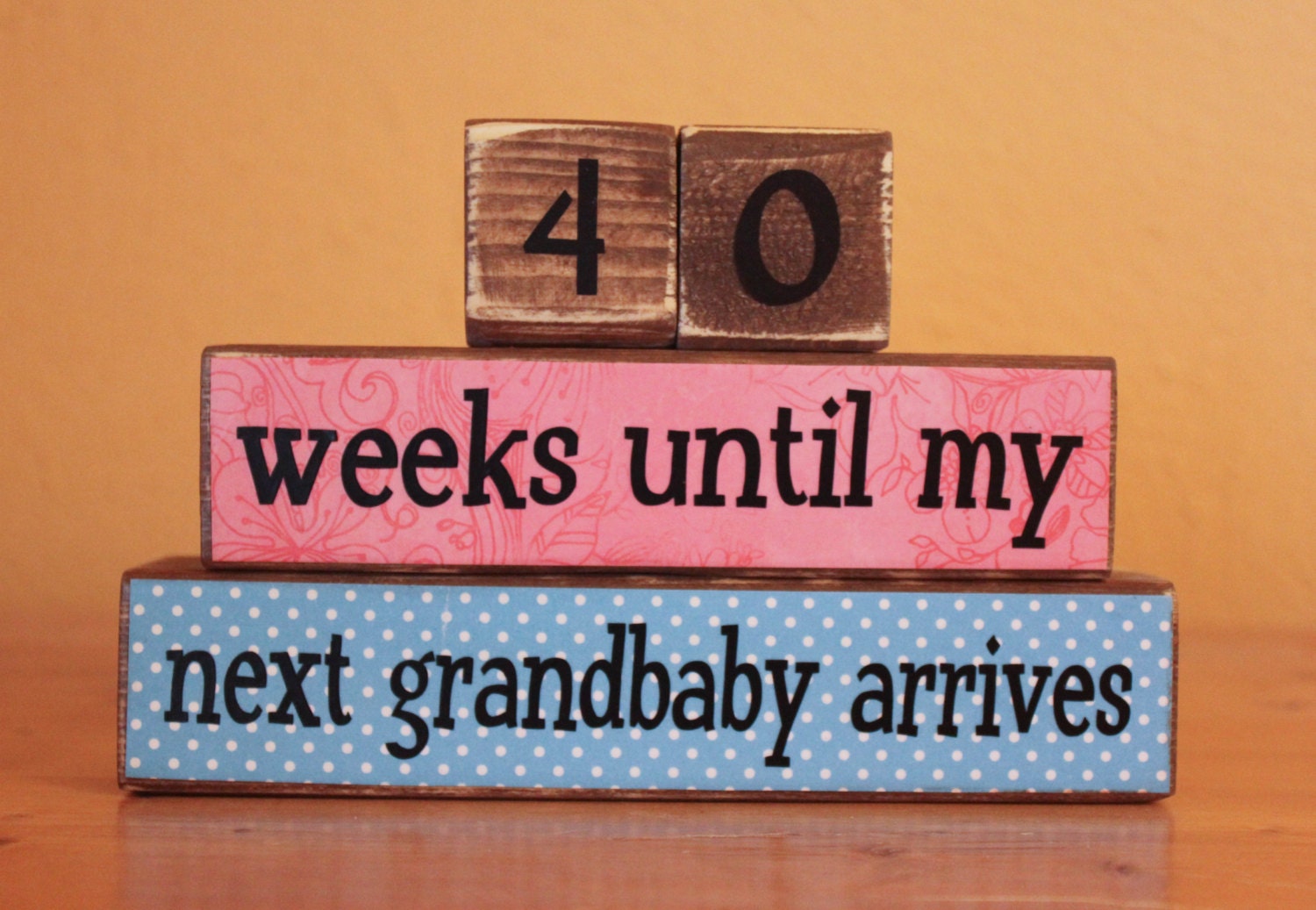 Pregnancy Announcement Grandparents Countdown Blocks