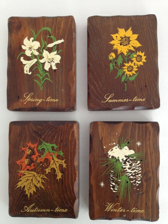 Woodland Folk Art Plaques / Painted Wood Wall Plaques w