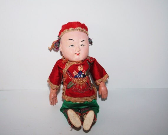 Antique Vintage Oriental Doll Very Old /MEMsArtShop.