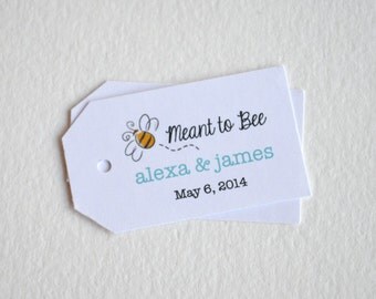 Personalized Tags Vintage Honey Bee Illustration Labels for