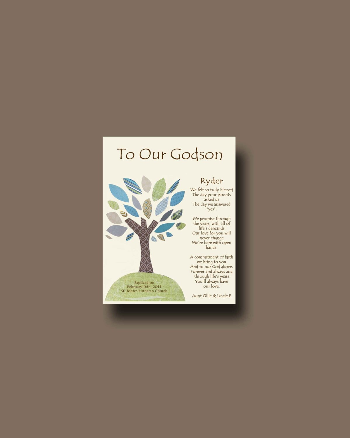 Godson gift Gift for our Godson Gift for our Godson from
