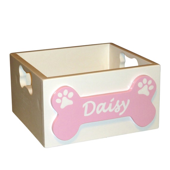 Personalized Dog Toy Storage Box by ThePlatinumPooch on Etsy