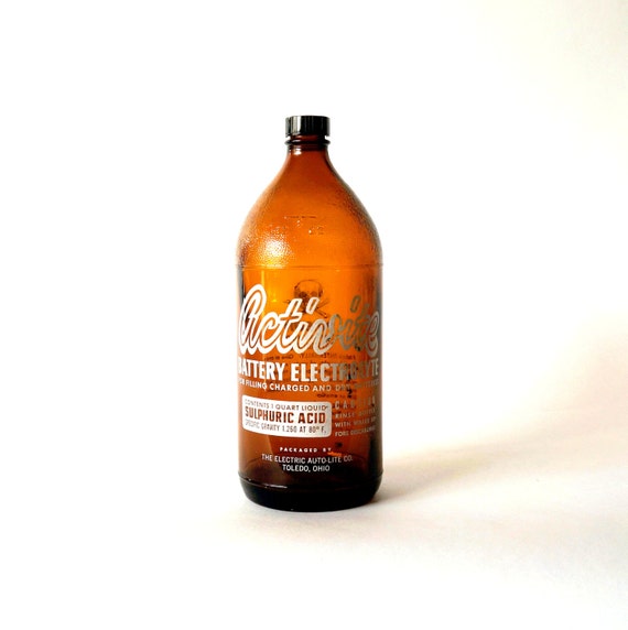 Vintage battery acid bottle - POISON/ SULFURIC ACID- Pharmacy ...