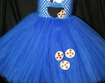 Cookie Monster Inspired Tutu Dress, Cookie Monster Costume, Tutu Dress Cookie Monster, Sesame Street Tutu Dress