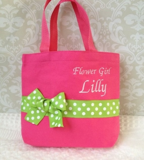 Flower Girl Monogrammed Tote Bag Personalized With Any Name
