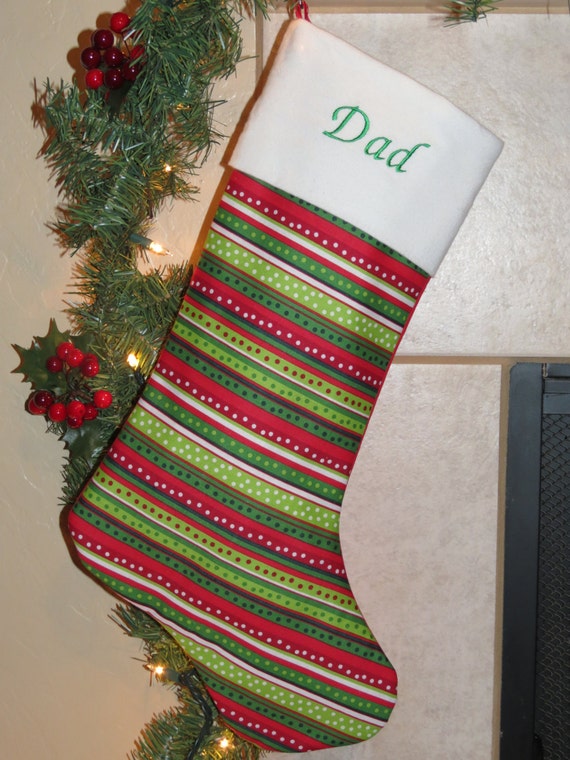 Items similar to CHRISTMAS STOCKINGS Personalized Embroidered