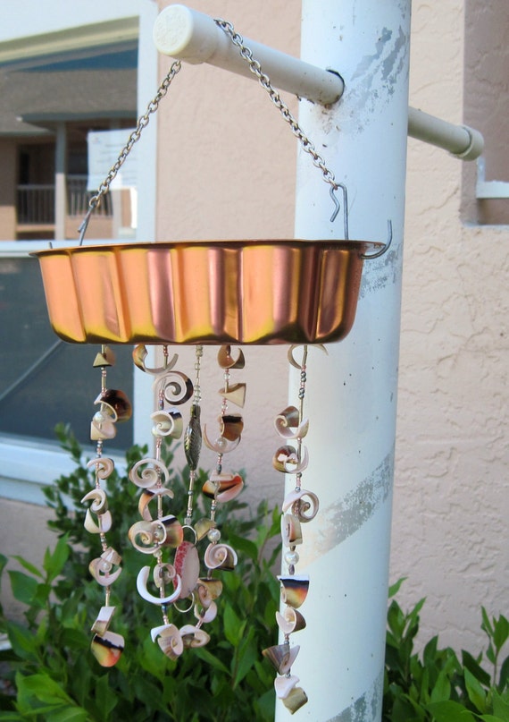 Repurposed Hanging Planter / Wind chime by BrokenThings on Etsy