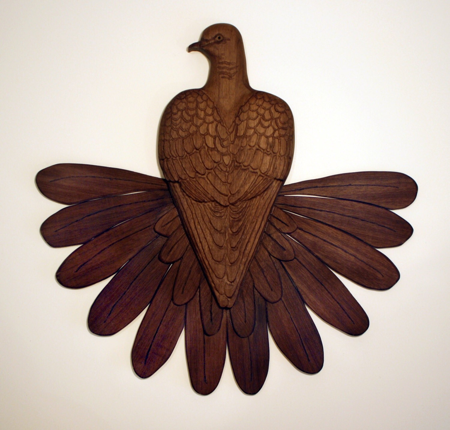 Hand carved wooden Dove wall hanging by ZackMclaughlin on Etsy