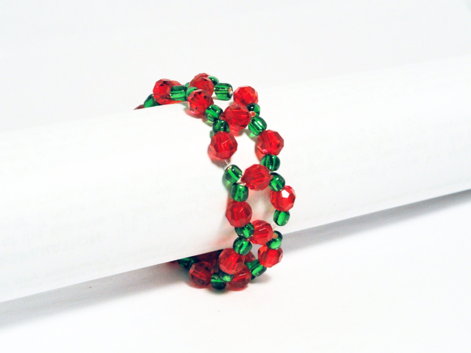 Christmas napkin rings Beaded napkin rings red by Under10dollars