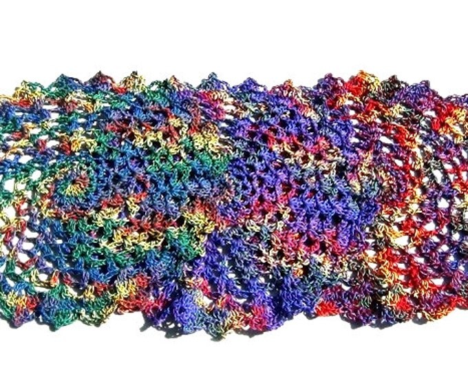 Crochet Doily - Colorful Doilies - Table Doilies - Set of 3 - Handmade Crochet - Rainbow Colors