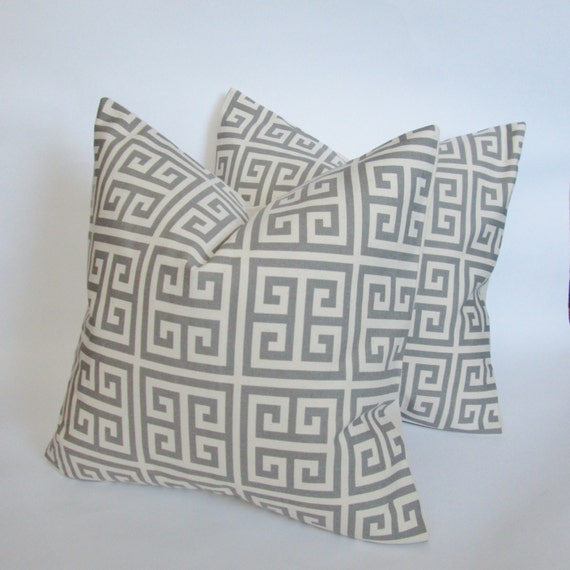 PAIR Modern Geometric  Print Cotton Decorative Pillow Cover 18x18, 20x20 Square Throw Pillow, Accent Pillow, Toss Pillow