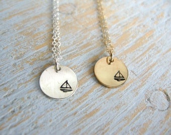 Sailboat Necklace, Silver Sailboat Necklace, Gold Sailboat Necklace, Nautical Necklace, Sailing Necklace