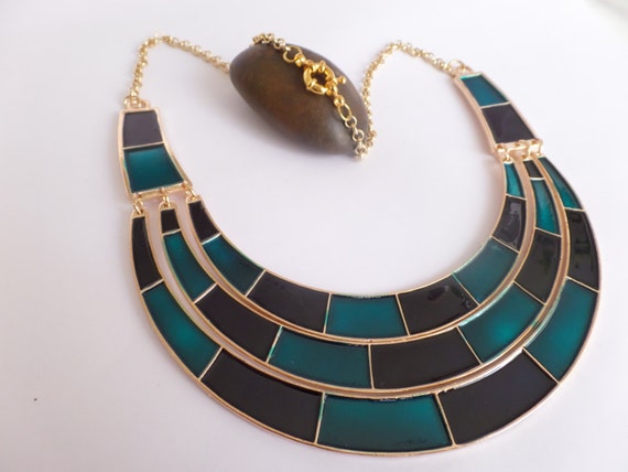 Egyptian Blue Necklace - Nefertari (Metal/Enamelling/Gold)