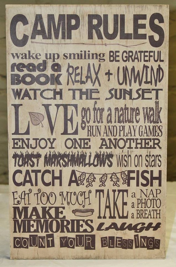Camping Rules. Sign