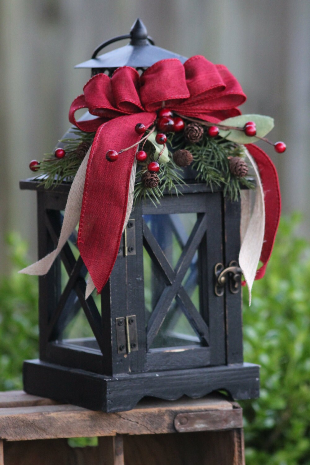 Rustic Christmas Wooden Lantern-Home Decor Christmas & Winter