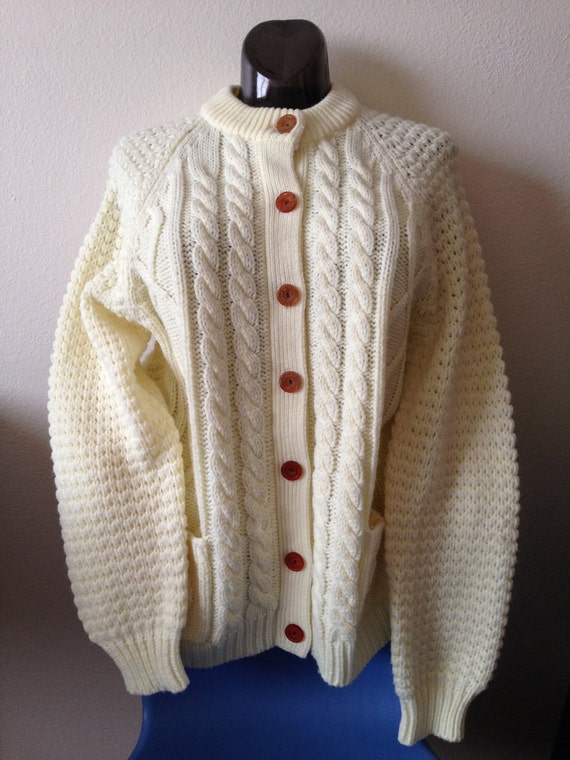 Retro 1970's Cable Cardigan by EdLemons on Etsy