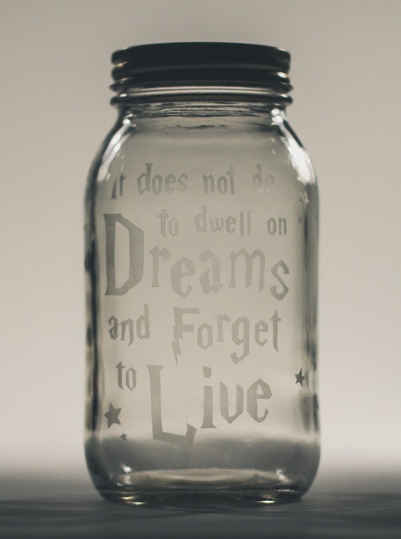 Etched Quote Mason Jar by TinyPlaidSheep on Etsy