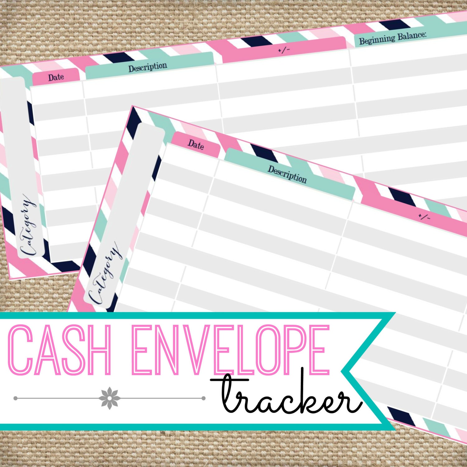 Printable Cash Envelope System Tracker Log by